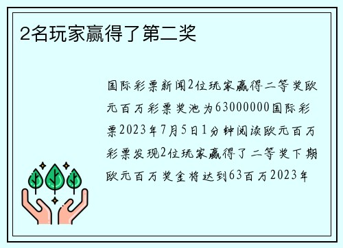 2名玩家赢得了第二奖 